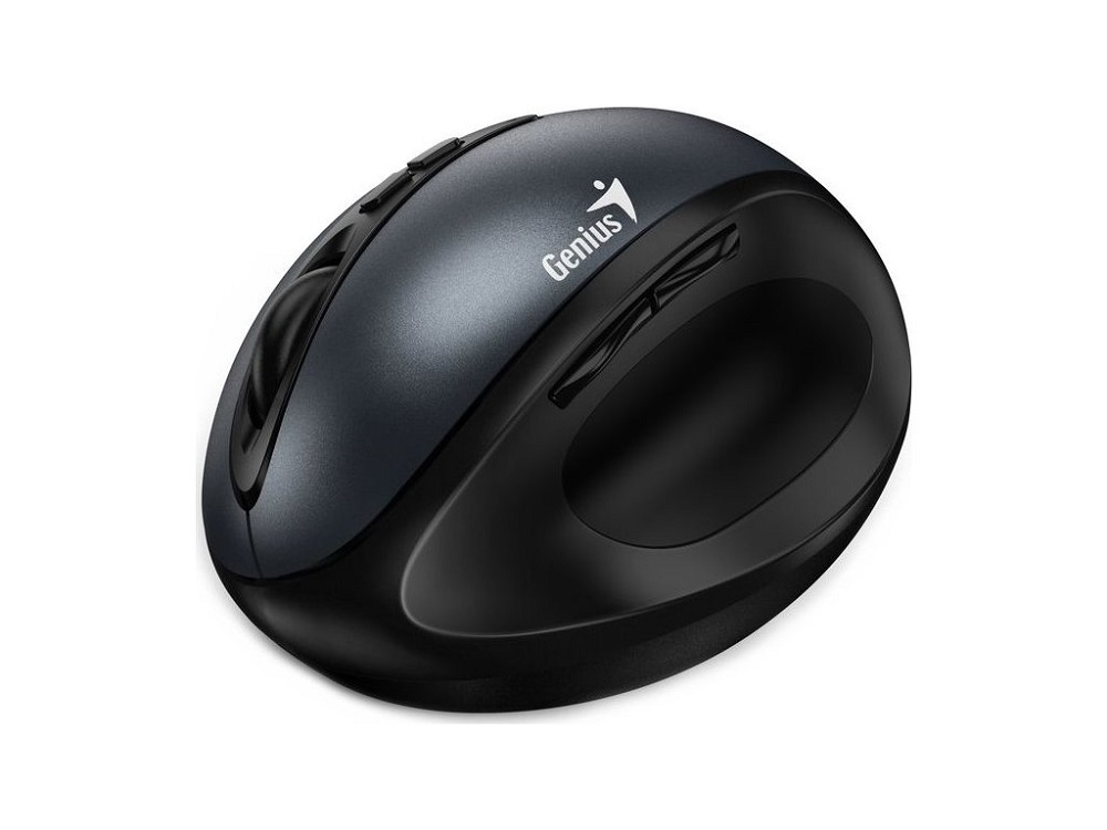 Genius Ergo 8300S/ Vertikálna/ Optická/ Pre pravákov/ 1 600 DPI/ Bezdrôtová USB/ Čierna-šedá 