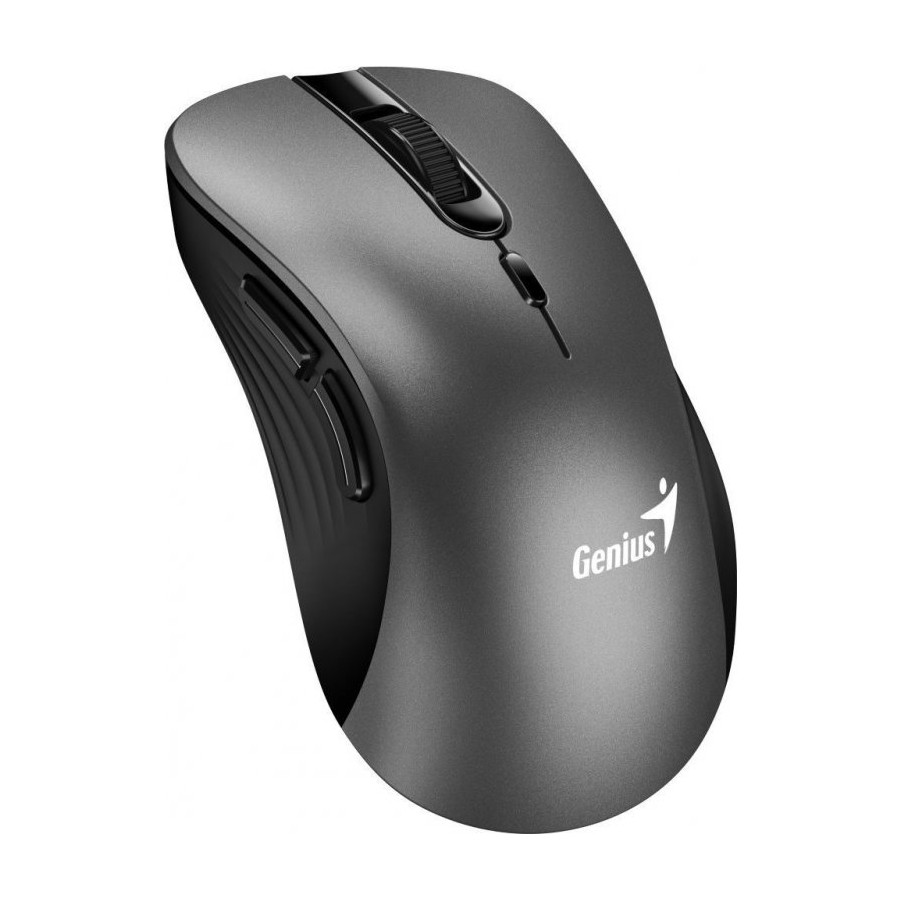 Genius Ergo 8100S/ Ergonomická/ Optická/ Pro praváky/ 1 600 DPI/ Bezdrátová USB/ Černá-šedá