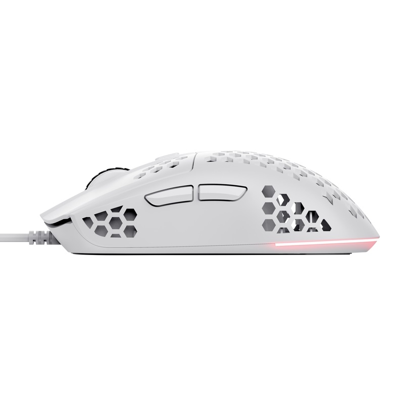 Trust Gaming GXT 928W Helox/ Herná/ Optická/ Pre pravákov/ 6 400 DPI/ Drôtová USB/ Biela 