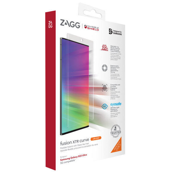 ZAGG Invisible Shield Fusion XTR D3O Curve hybridné sklo SG S22 Ultra 
