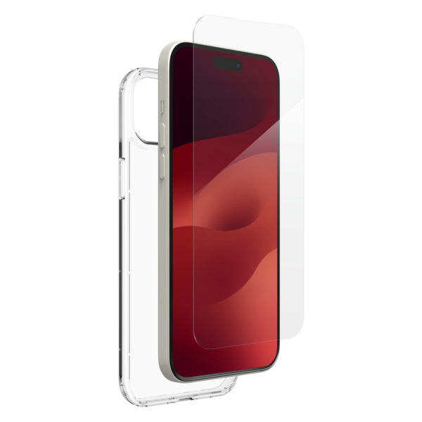 InvisibleShield Elite 360°sklo + kryt iPhone 15 Plus průhledný