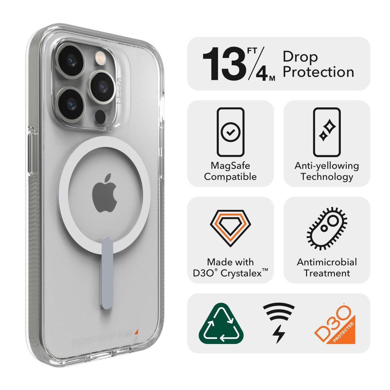 ZAGG GEAR4 Crystal Palace Snap kryt iPhone 14 Pro priehľadný 