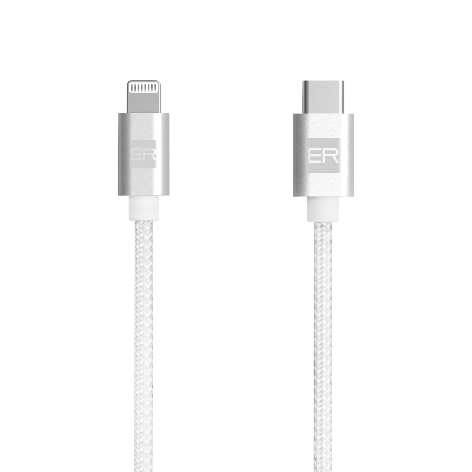 ER POWER kábel USB-C/ Lightning 120cm biely