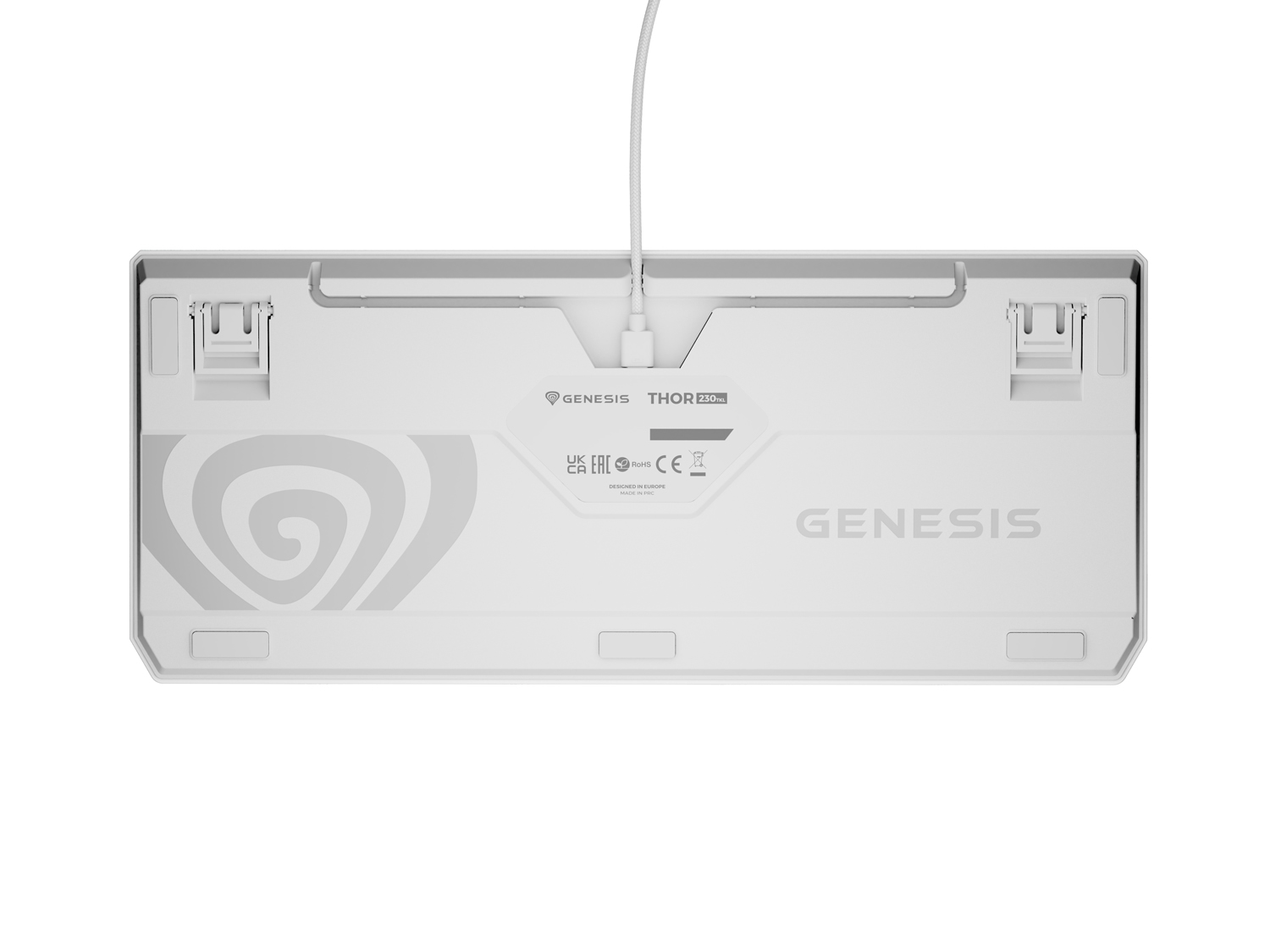 Genesis herní klávesnice THOR 230/ TKL/ RGB/ Outemu Brown/ Drátová USB/ US layout/ Bílá 