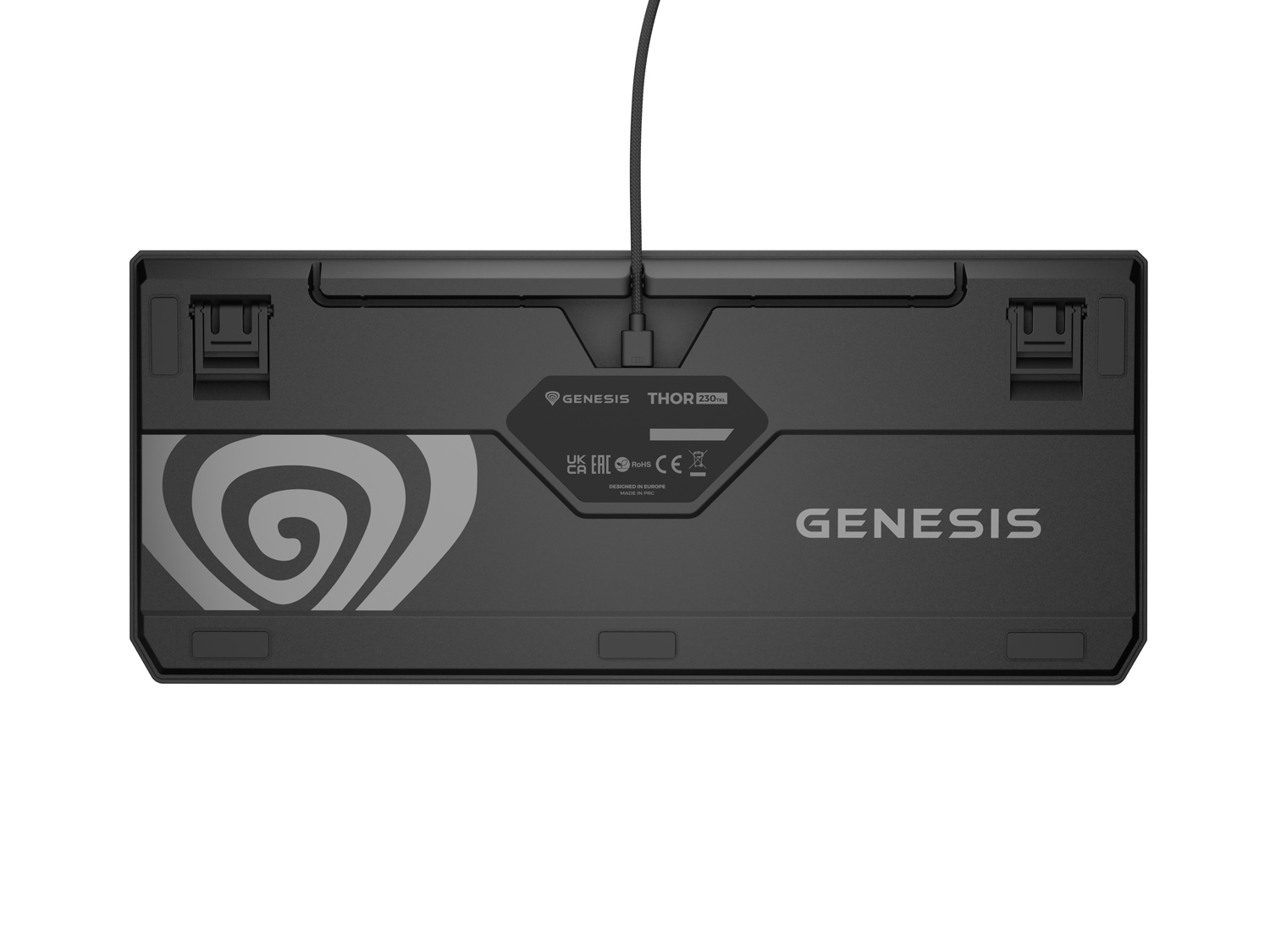 Genesis herná klávesnica THOR 230/ TKL/ RGB/ Outemu Red/ Drôtová USB/ US layout/ Anchor Negative Šedá 