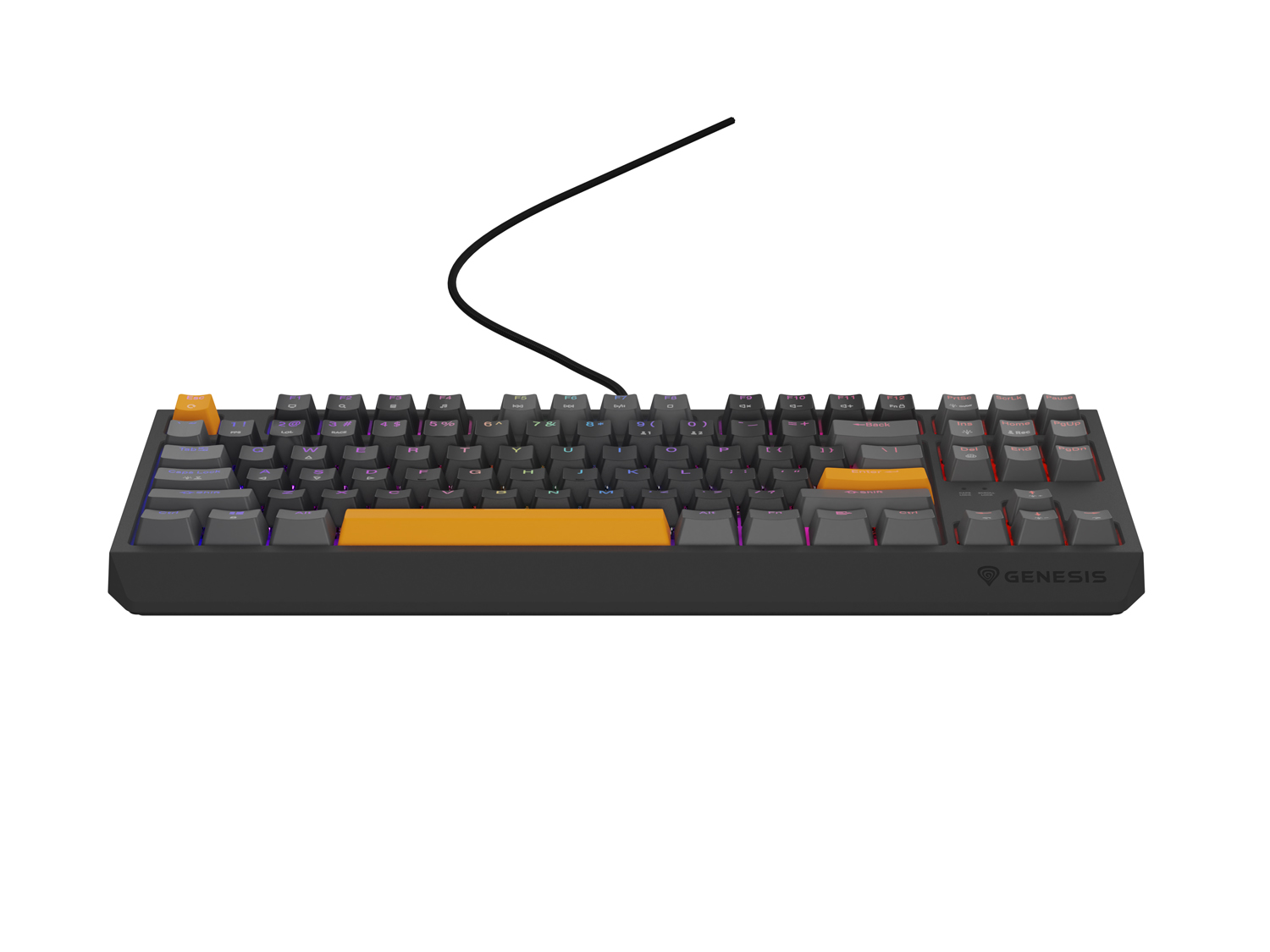 Genesis herní klávesnice THOR 230/ TKL/ RGB/ Outemu Red/ Drátová USB/ US layout/ Anchor Positive Šedá 