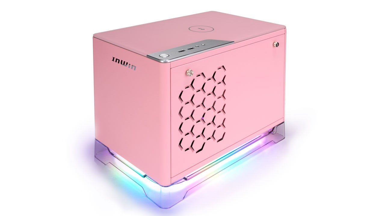 In Win A1 Plus/ Mini ITX/ Transpar./ Ružová/ 650W/ 80PLUS Gold 