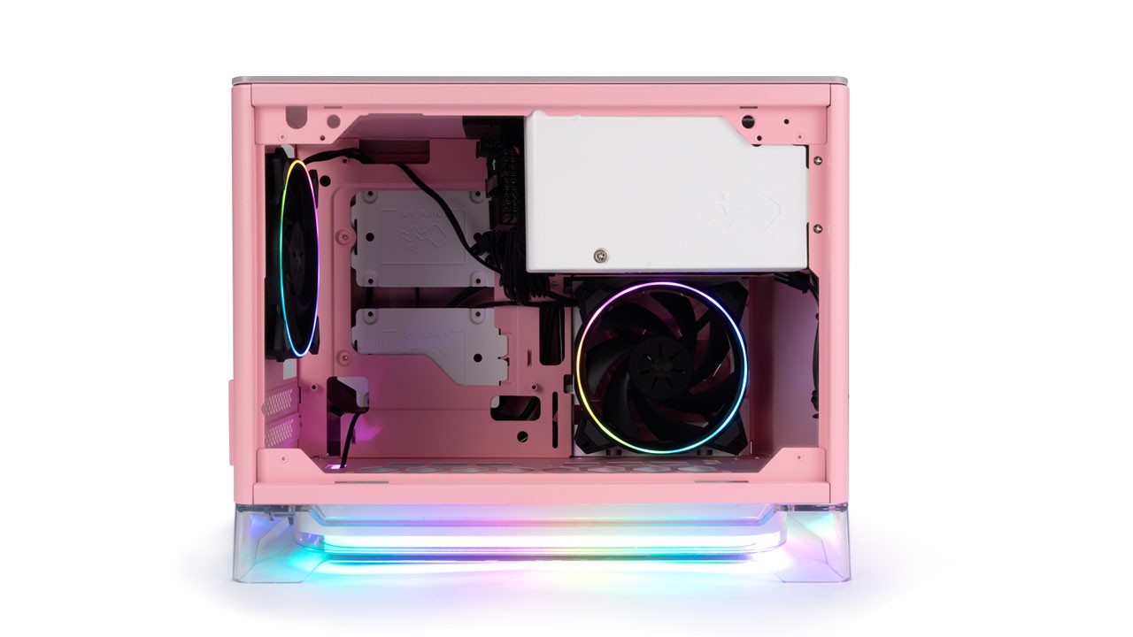 In Win A1 Plus/ Mini ITX/ Transpar./ Ružová/ 650W/ 80PLUS Gold 