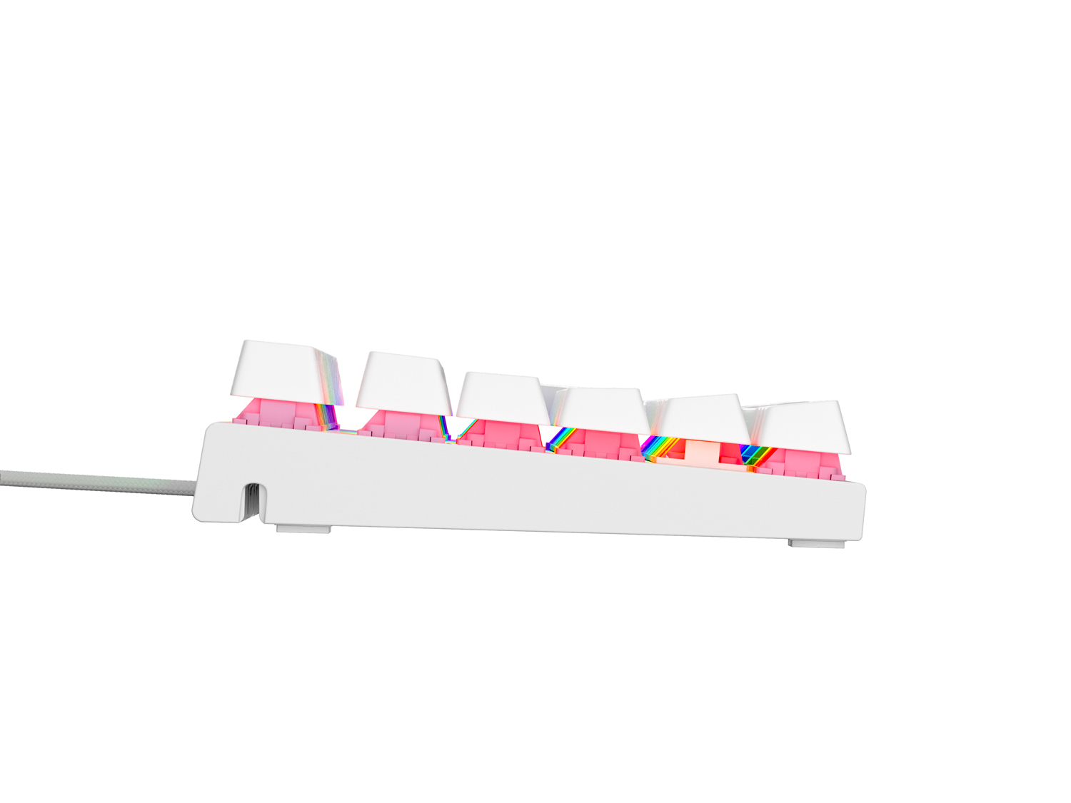 Genesis tichá herná klávesnica THOR 303/ TKL/ RGB/ Outemu Peach Silent/ Drôtová USB/ US layout/ Biela 