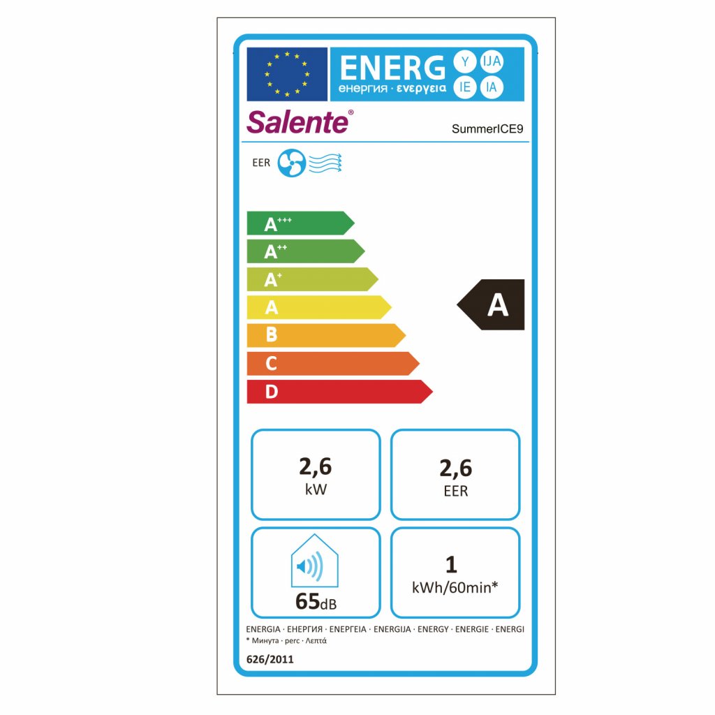 Salente SummerICE9, chytrá mobilní klimatizace, 9000 BTU, WiFi+Bluetooth, dálk. ovl. 