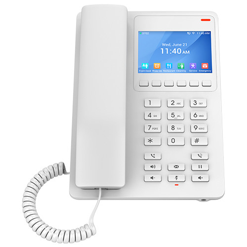 Grandstream GHP630 SIP hotelový telefón s displejom, biely 