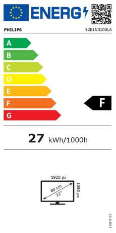 Philips/ 32E1N3100LA/ 00/ 31, 5"/ VA/ FHD/ 75Hz/ 1ms/ Black/ 3R 