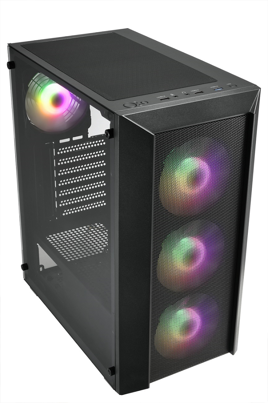 FSP CMT218/ Midi Tower/ Transpar./ Čierna