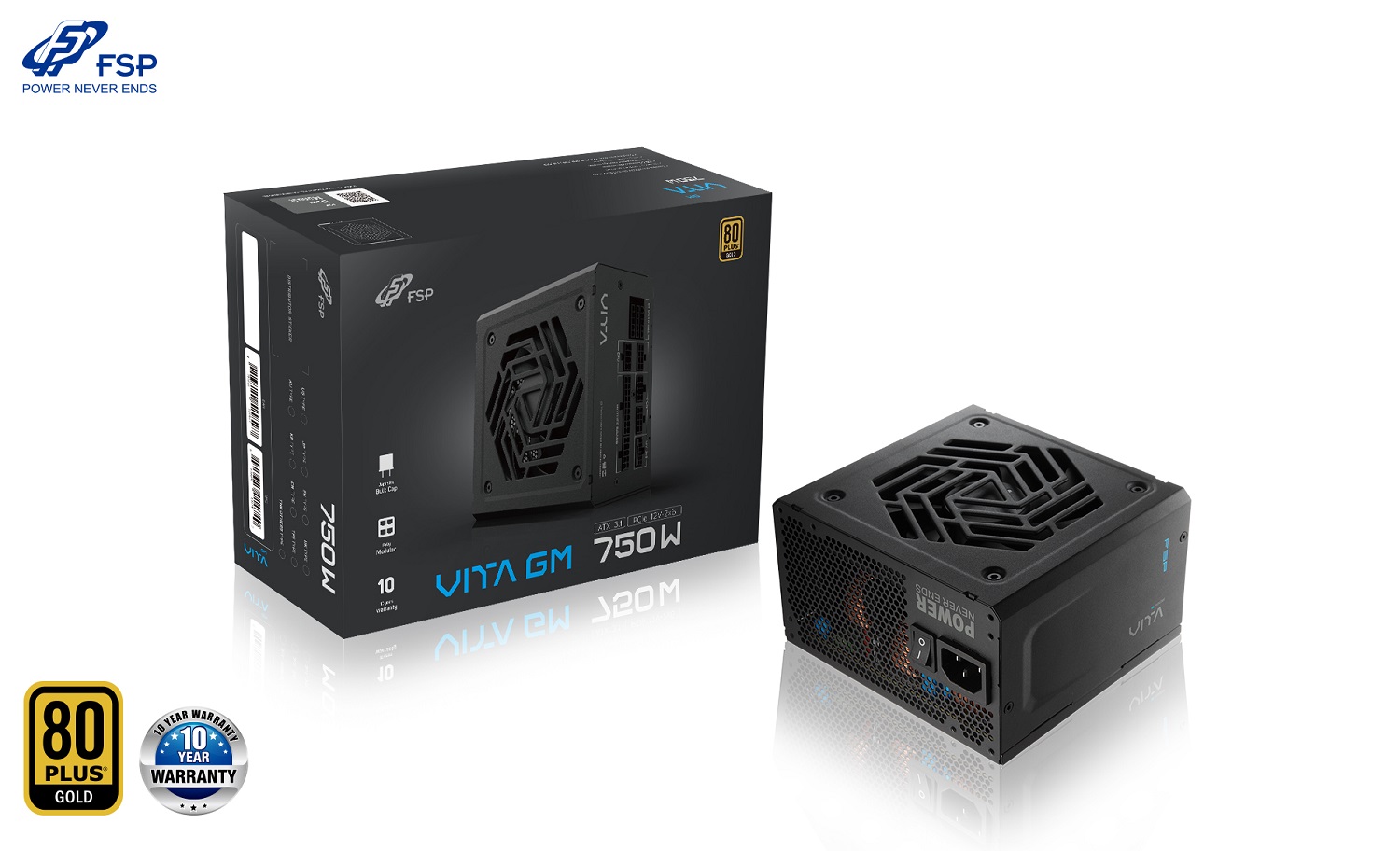 FSP VITA GM/ 750W/ ATX 3.1/ 80PLUS Gold/ Modular/ Retail