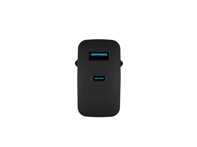 Univerzálna USB nabíjačka Natec RIBERA GaN 65W, 1X USB-A, 1X USB-C, Čierna 