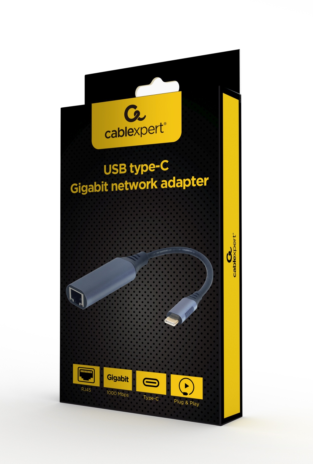 Adaptér Gembird USB-C to LAN Gbe RJ-45 