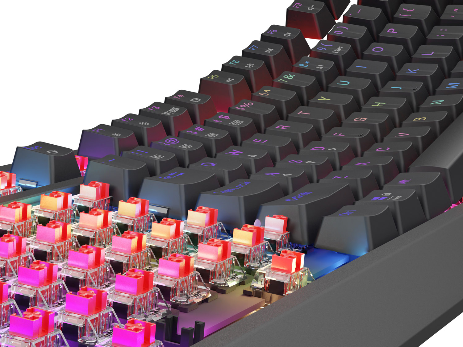 GENESIS herná klávesnica THOR 230/ TKL/ RGB/ Outemu Red/ Bezdrôtová USB + Bluetooth/ US layout/ Čierna 