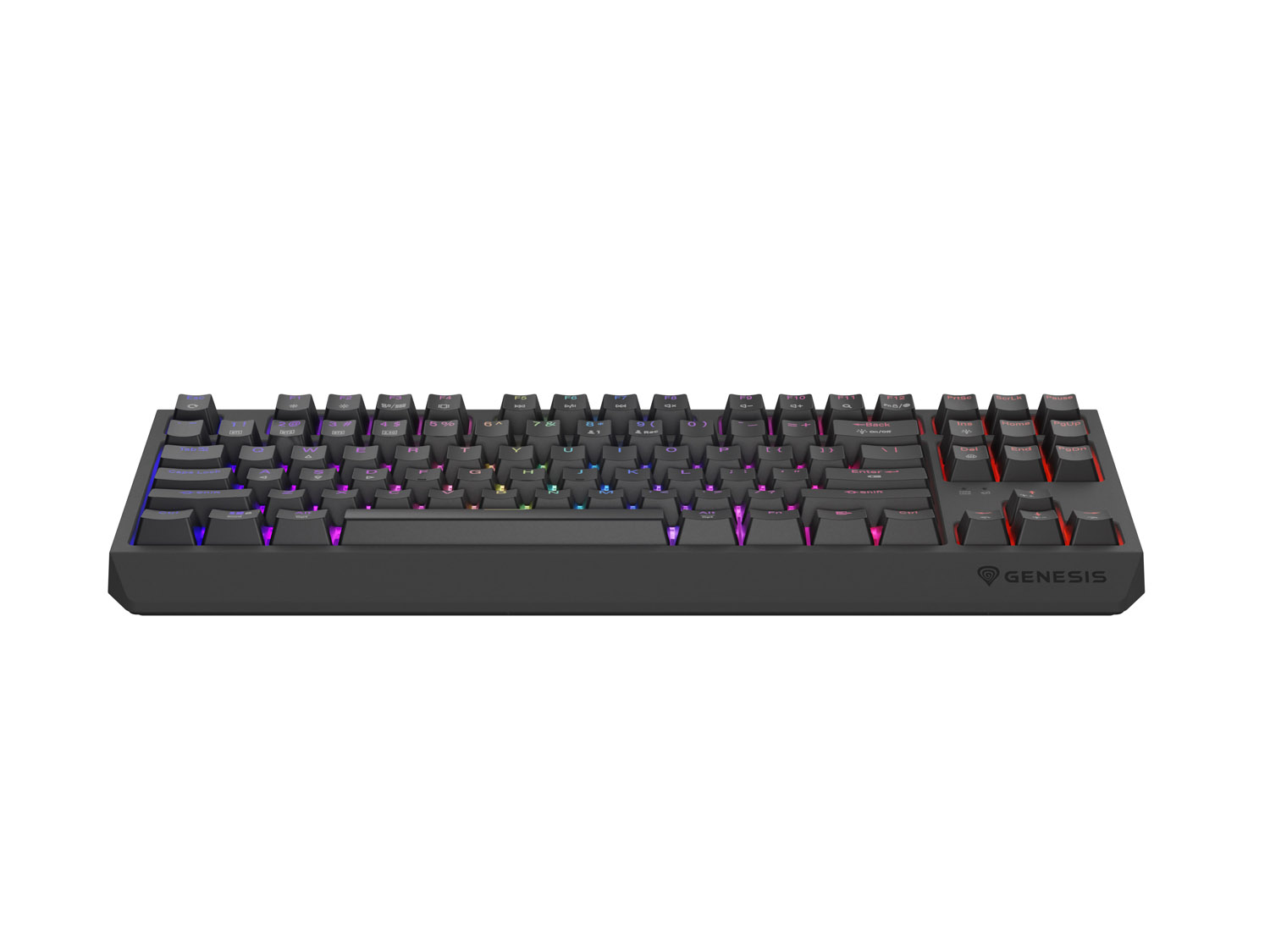 GENESIS herná klávesnica THOR 230/ TKL/ RGB/ Outemu Red/ Bezdrôtová USB + Bluetooth/ US layout/ Čierna 