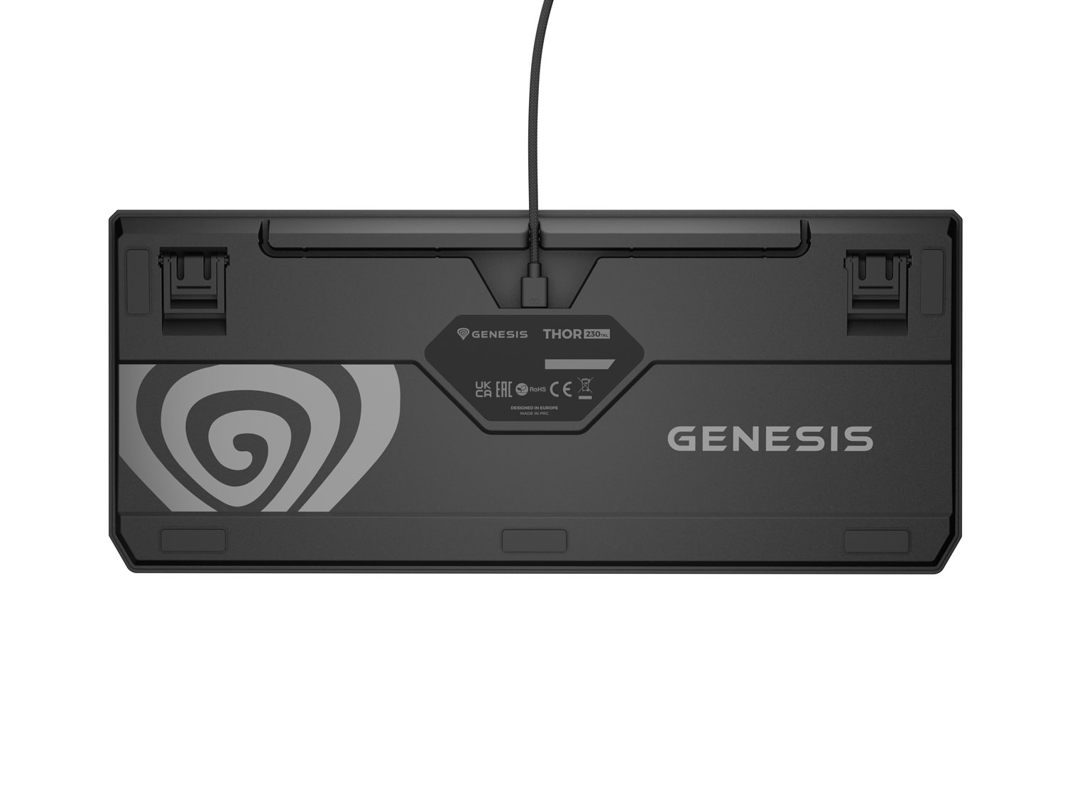 GENESIS herní klávesnice THOR 230/ TKL/ RGB/ Outemu Panda/ Drátová USB/ US layout/ Naval Blue Negative 