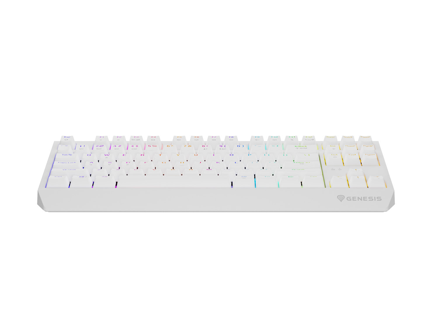 GENESIS herná klávesnica THOR 230/ TKL/ RGB/ Outemu Red/ Bezdrôtová USB + Bluetooth/ US layout/ Biela 