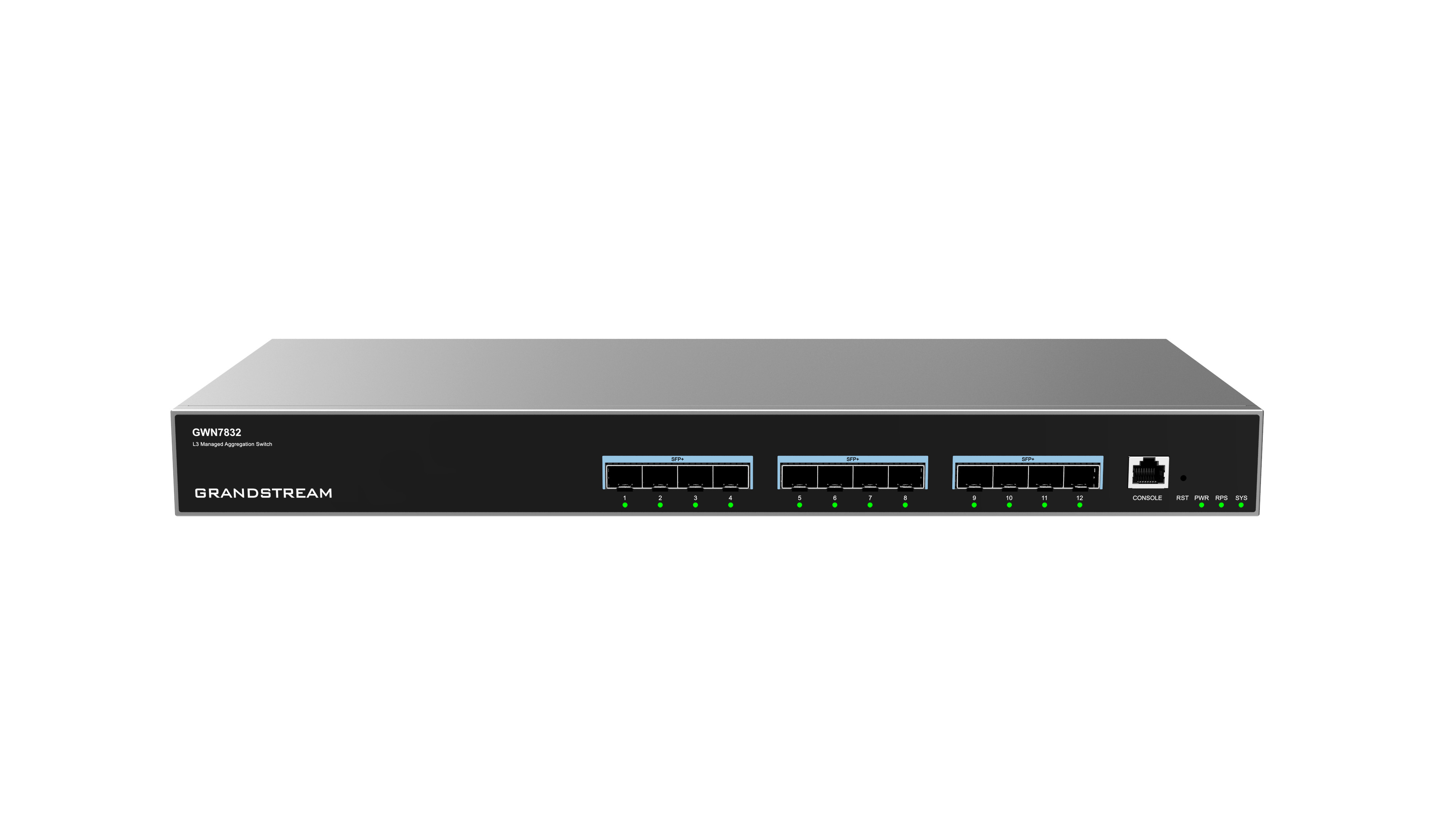 Grandstream GWN7832 L3 Managed Network Switch 12 SFP+ portov, DHCP, QoS, VLAN, CLI 