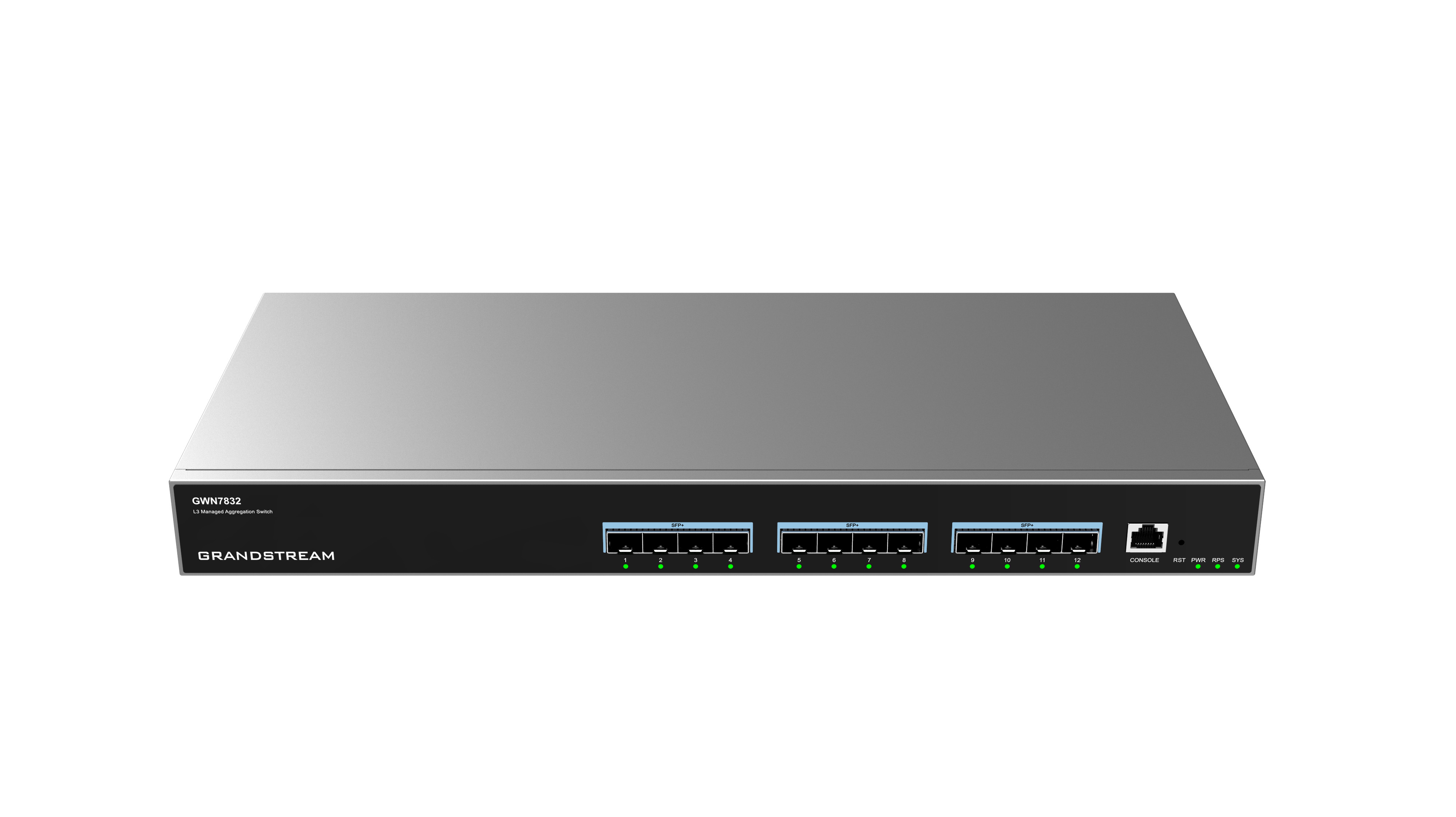Grandstream GWN7832 L3 Managed Network Switch 12 SFP+ portov, DHCP, QoS, VLAN, CLI 