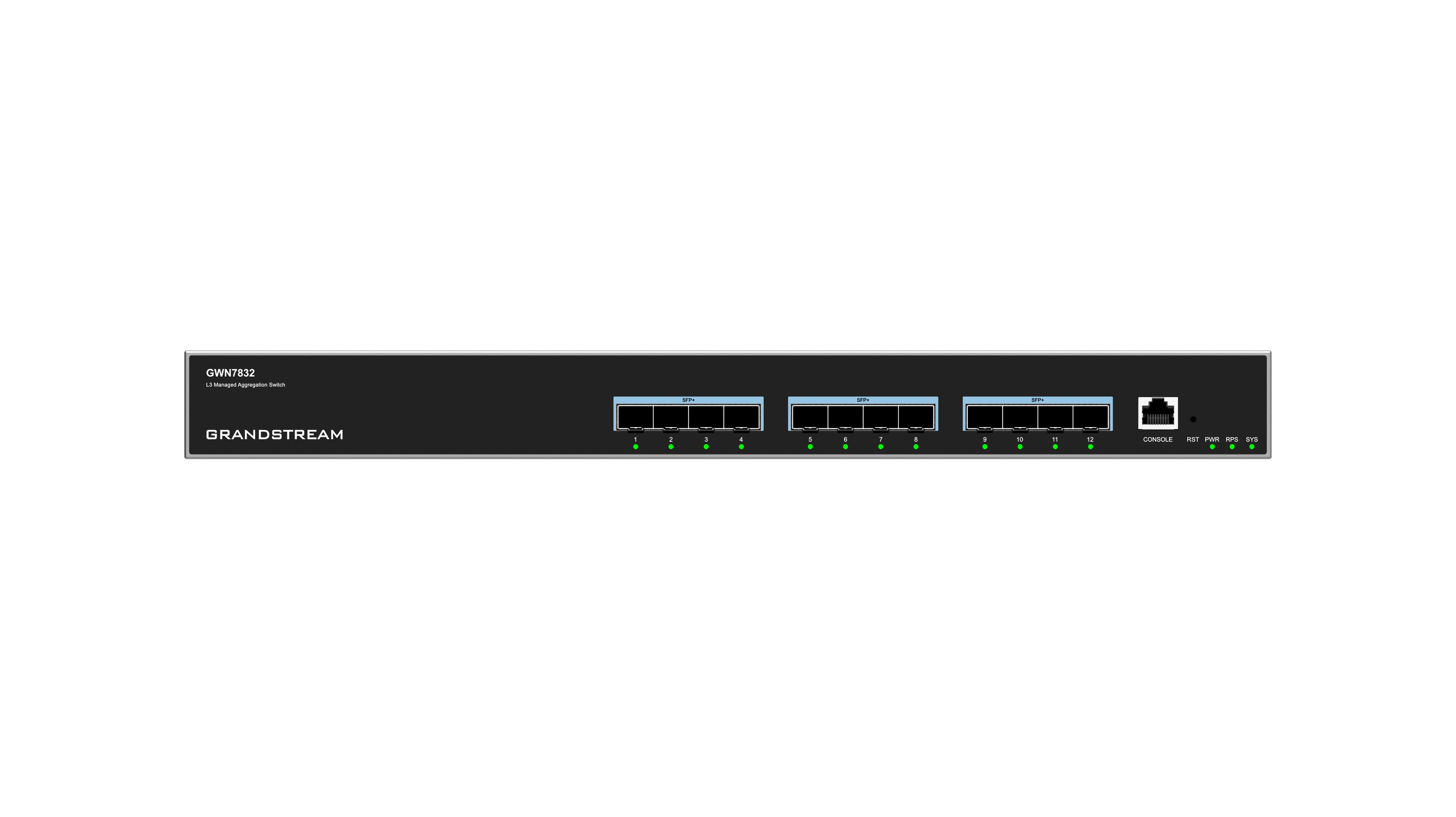 Grandstream GWN7832 L3 Managed Network Switch 12 SFP+ portov, DHCP, QoS, VLAN, CLI