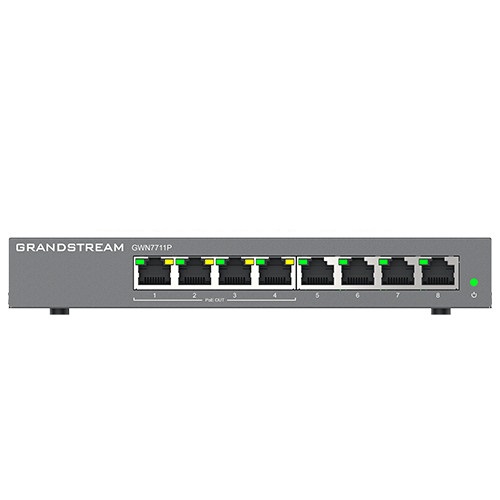 Grandstream GWN7711P Layer 2 Lite managed switch, 8 portov, 4x PoE/ PoE+ 