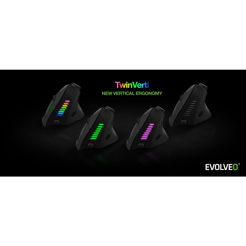 EVOLVEO TwinVerti, vertikálna ergonomická myš,  