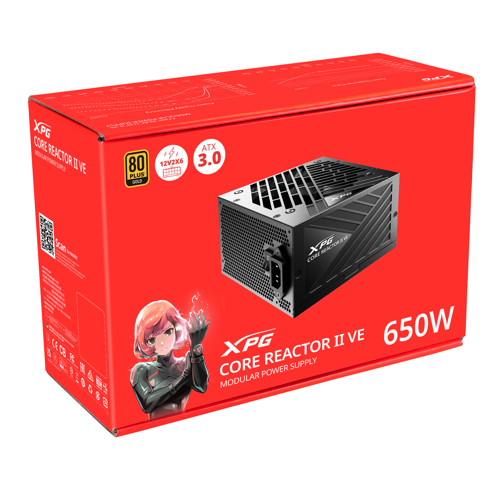 Adata XPG Core Reactor II VE/ 650W/ ATX/ 80PLUS Gold/ Modular/ Retail 