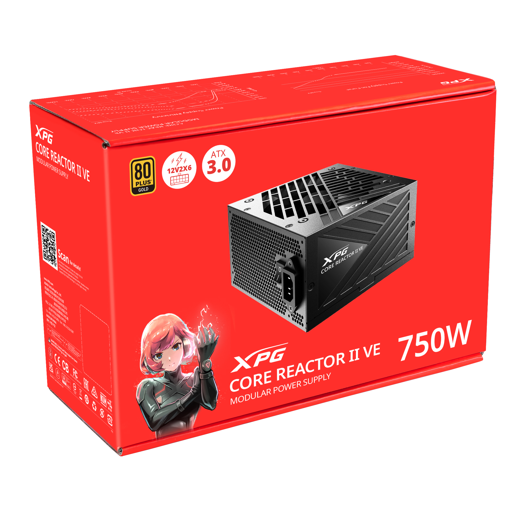 Adata XPG Core Reactor II VE/ 750W/ ATX/ 80PLUS Gold/ Modular/ Retail 