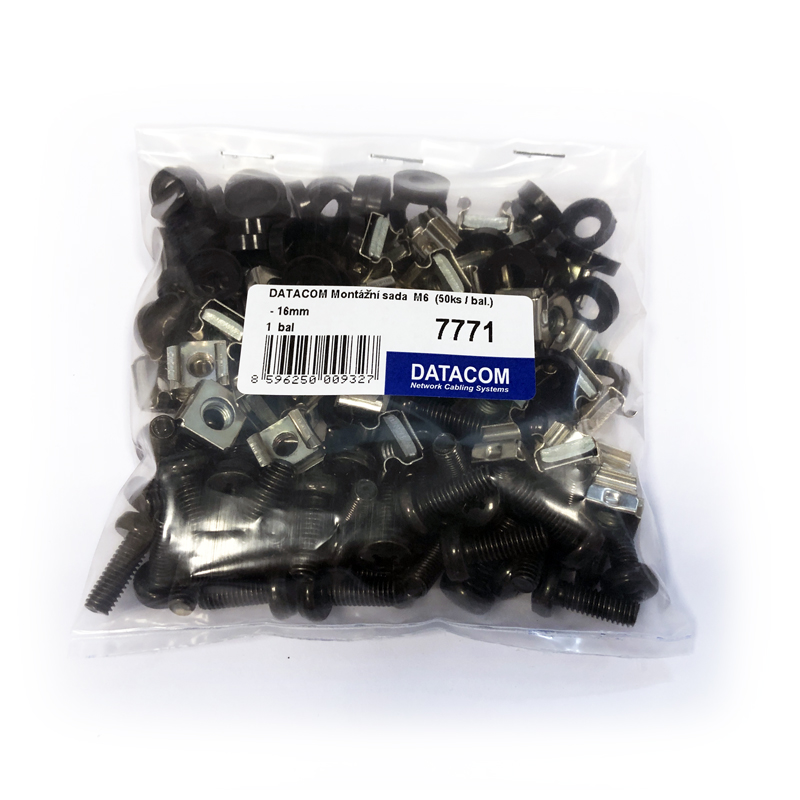 Montážna sada M6 (50ks / bal.) - 16mm BLACK 