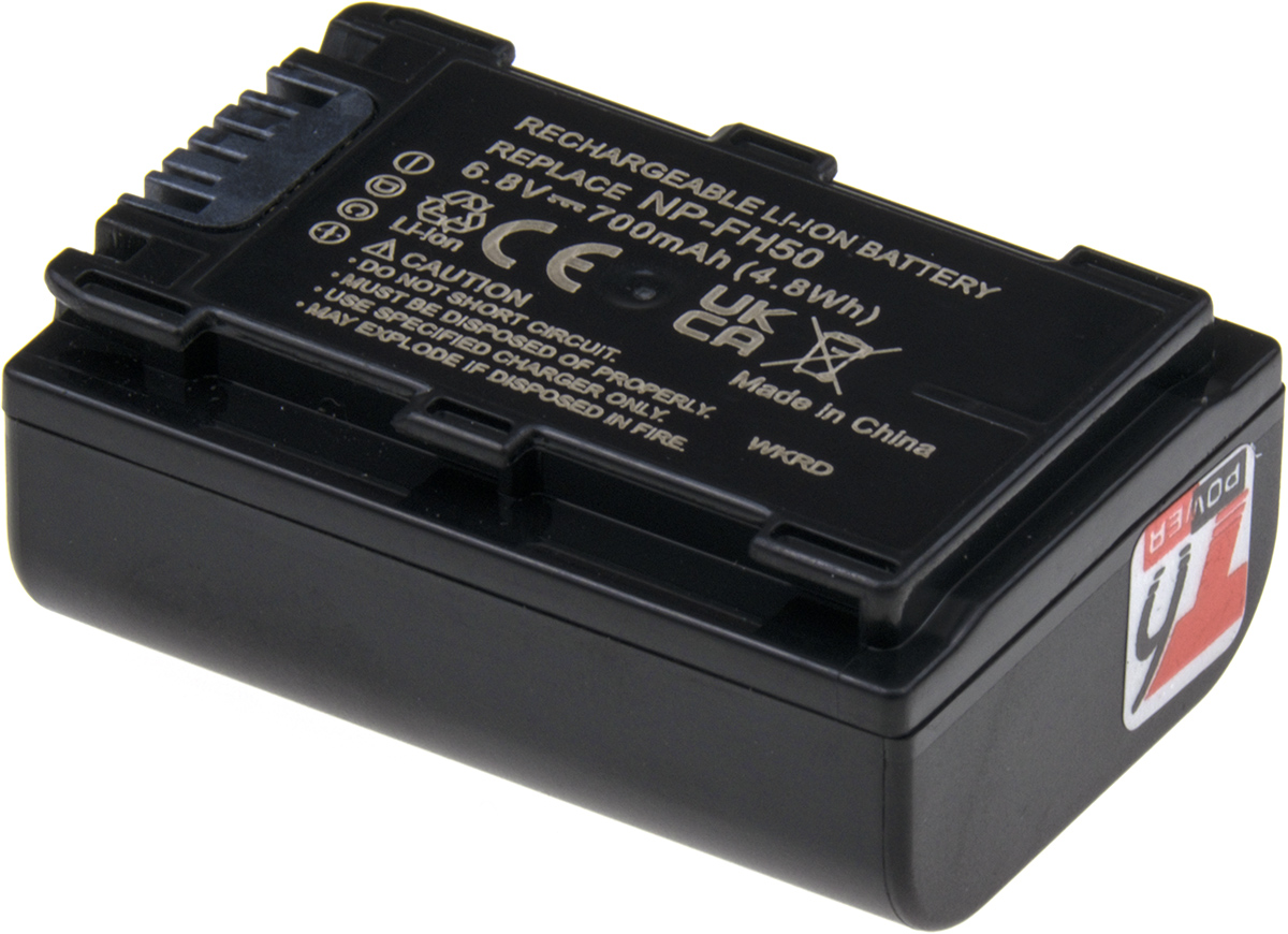 Batéria T6 Power Sony NP-FH50, NP-FH40, NP-FH30, 700mAh, 4, 7Wh, sivá