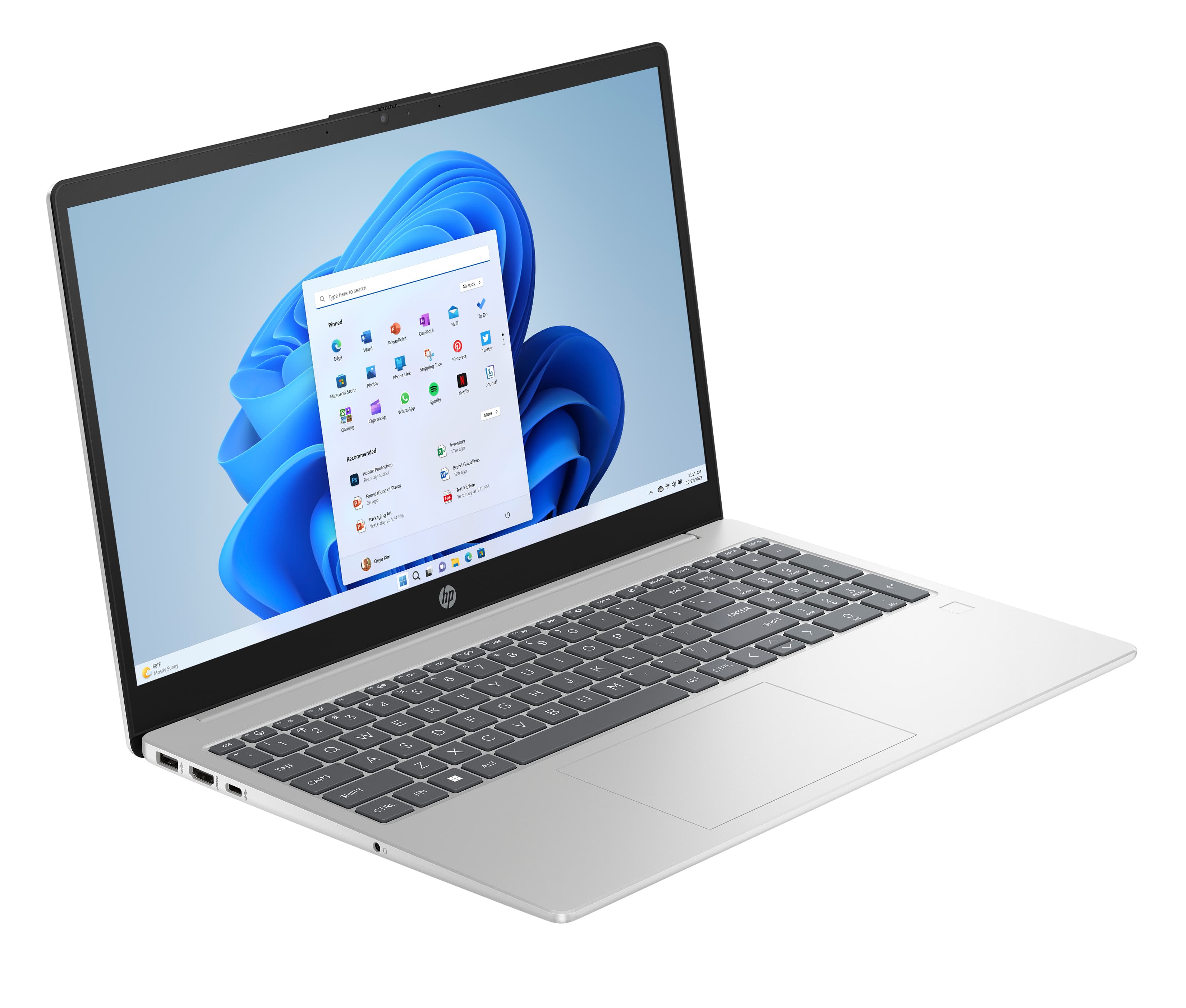 HP 15/ 15-fd1027nc/ 3-100U/ 15, 6"/ FHD/ 16GB/ 512GB SSD/ UHD/ W11H/ Silver/ 2R 
