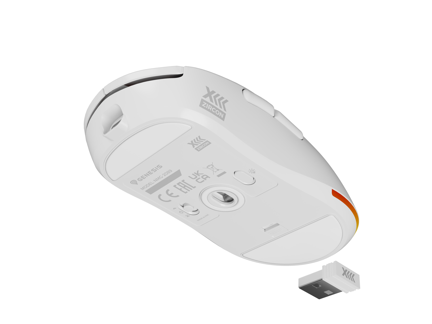 Genesis herná bezdrôtová myš ZIRCON XIII/ Herná/ Optická/ 26 000 DPI/ Bezdrôtové USB/ Biela 
