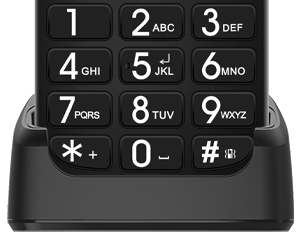 EVOLVEO EasyPhone FL, mobilný telefón pre seniorov s nabíjacím stojanom, čierna 