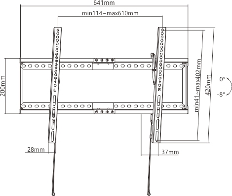 Držiak Brateck LP72-46T pre TV 37"-80" 75kg polohovateľný nástenný 