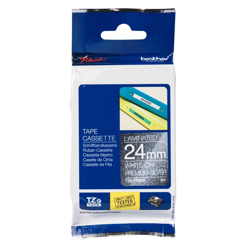 TZE-PR955 strieborná / biela (24mm) 
