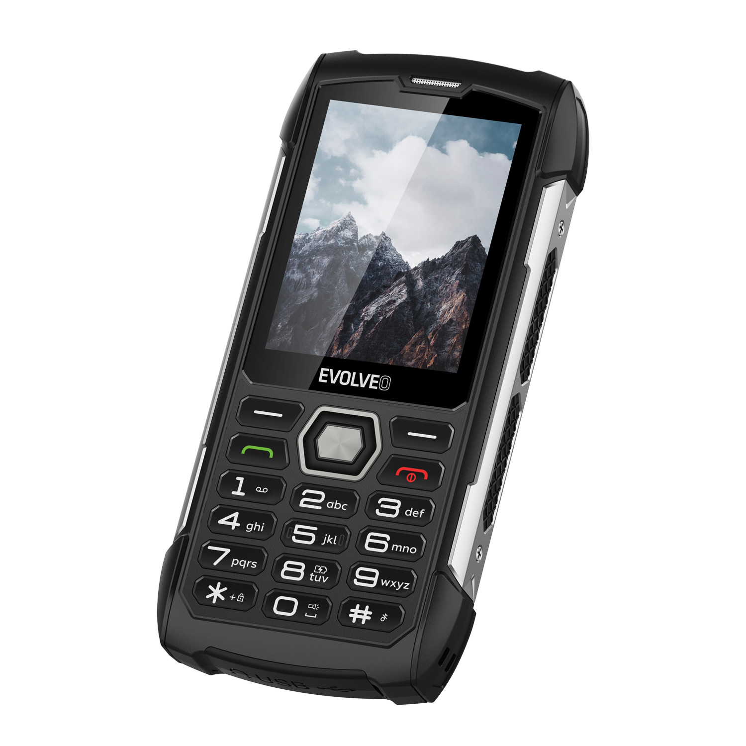 EVOLVEO StrongPhone H1, vodotesný odolný Dual SIM telefón, čierna-strieborná 