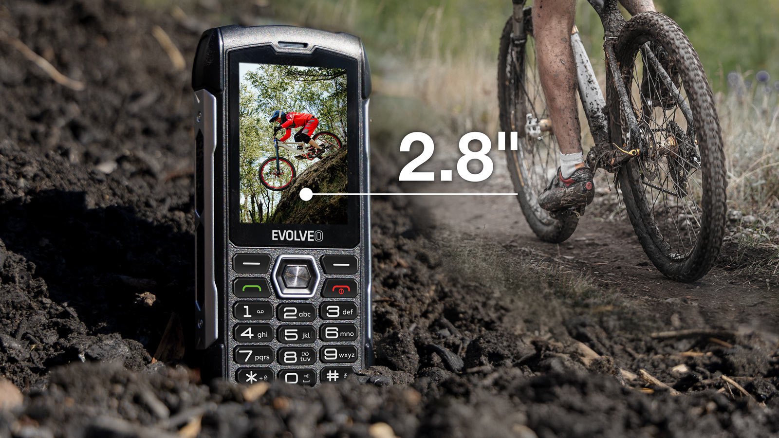 EVOLVEO StrongPhone H1, vodotesný odolný Dual SIM telefón, čierna-strieborná 