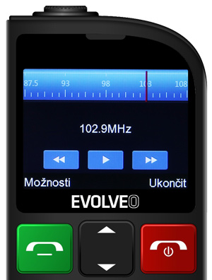 EVOLVEO EasyPhone FL, mobilný telefón pre seniorov s nabíjacím stojanom, čierna 