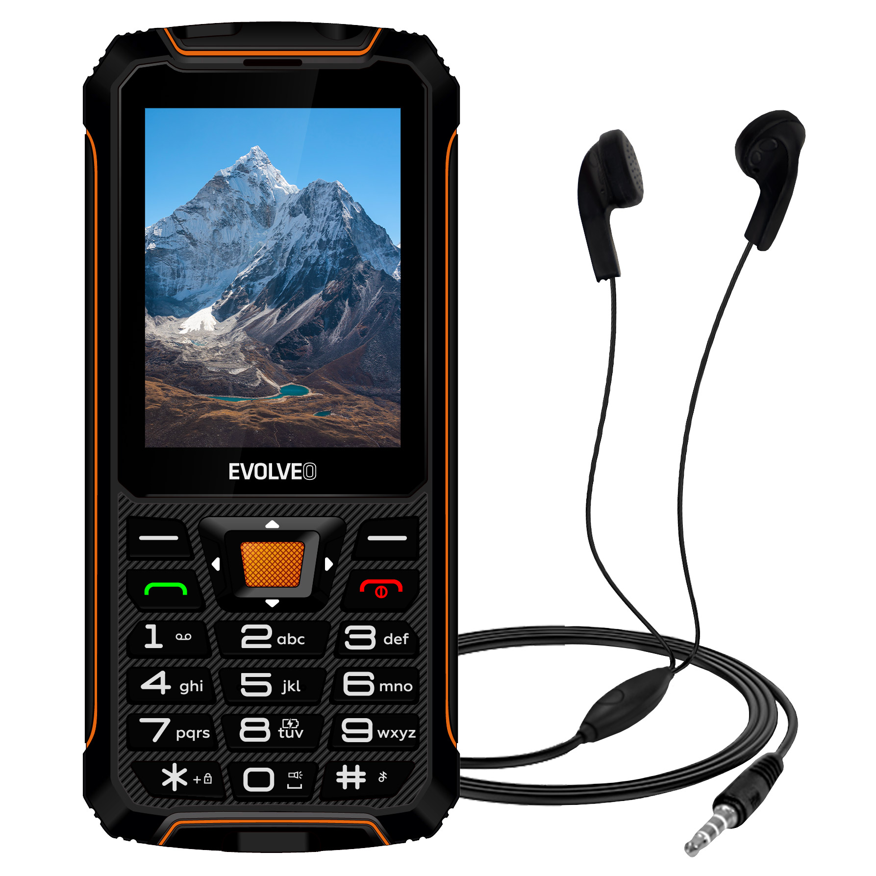 EVOLVEO StrongPhone Z6, vodotesný odolný Dual SIM telefón, čierno-oranžová 
