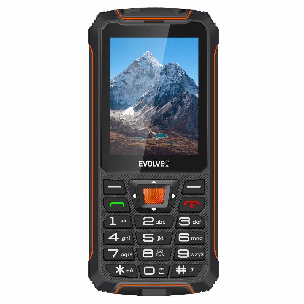 EVOLVEO StrongPhone Z6, vodotesný odolný Dual SIM telefón, čierno-oranžová 