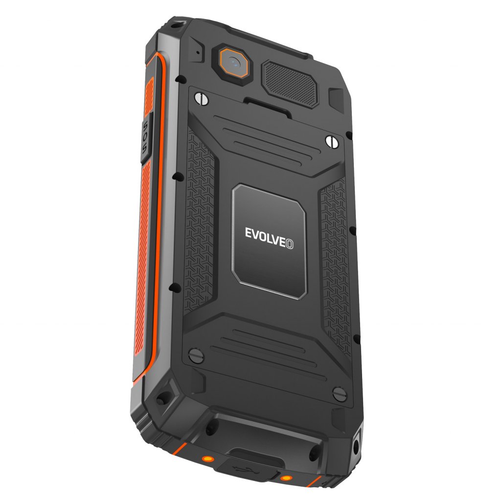 EVOLVEO StrongPhone Z6, vodotesný odolný Dual SIM telefón, čierno-oranžová 