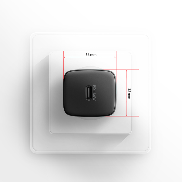 AXAGON ACU-PD30, Sil nabíjačka do siete 30W, 1x port USB-C, PD3.0/ PPS/ QC4+/ SFC/ AFC/ Apple, čierna 