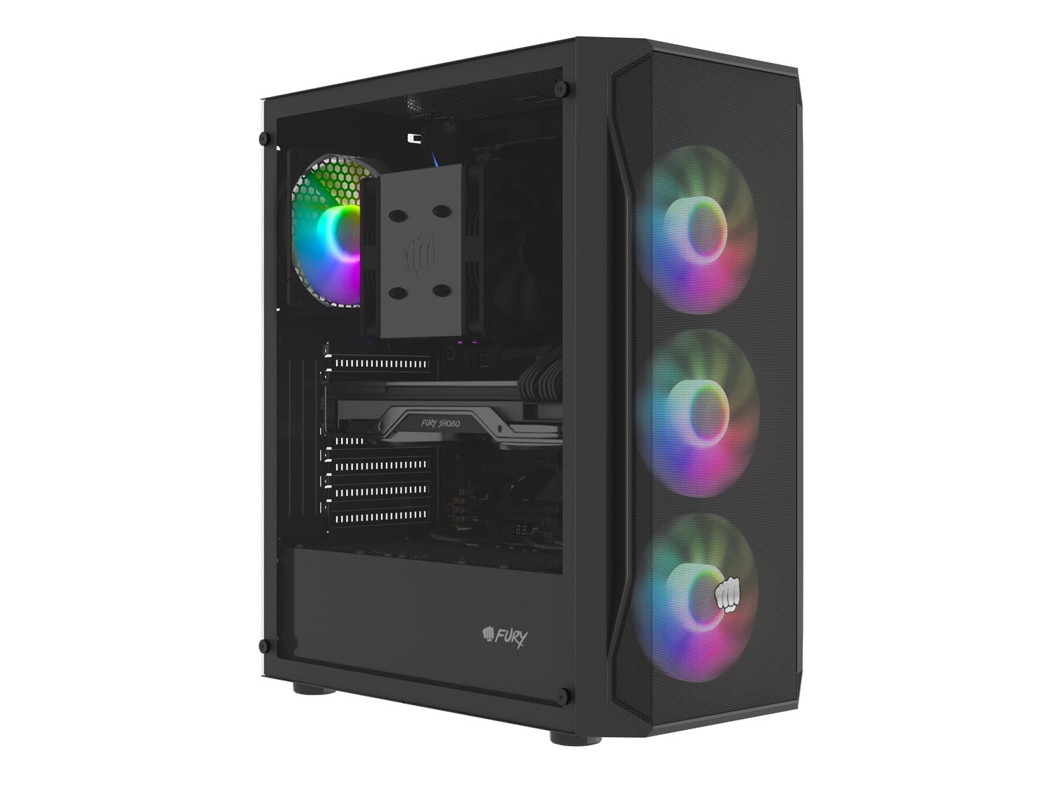 PC skriňa Fury SHOBO/ Midi Tower/ Transpar./ Čierna 