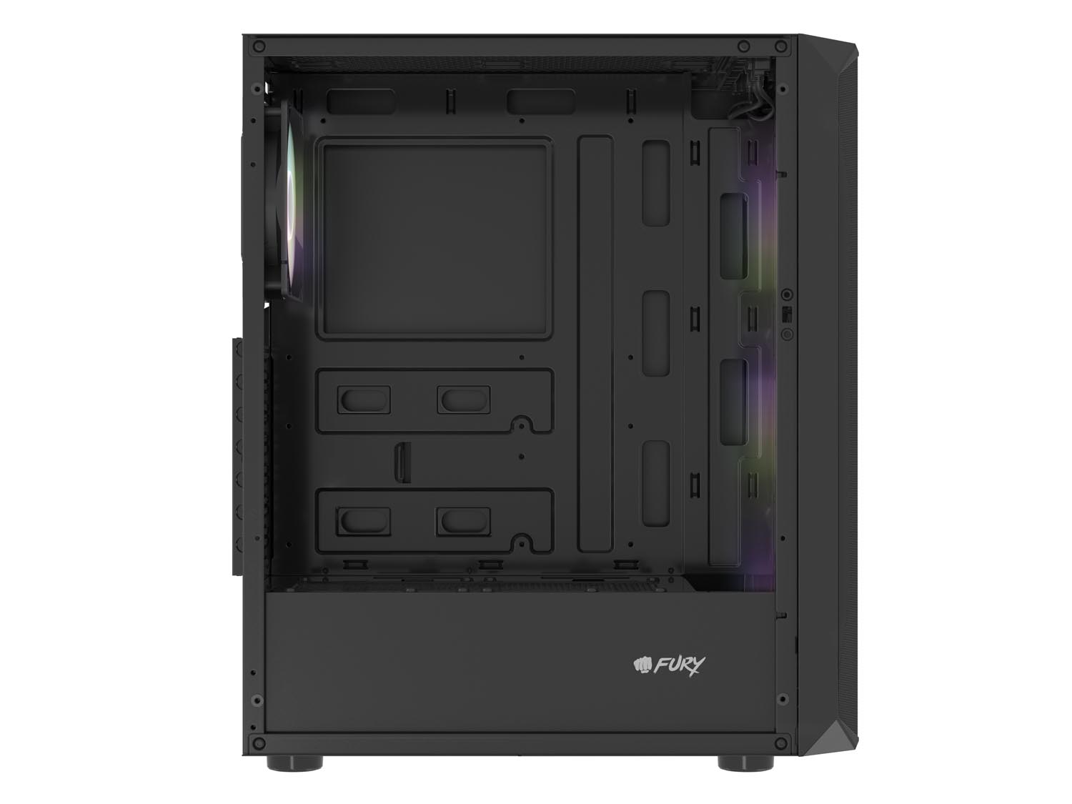 PC skriňa Fury SHOBO/ Midi Tower/ Transpar./ Čierna 