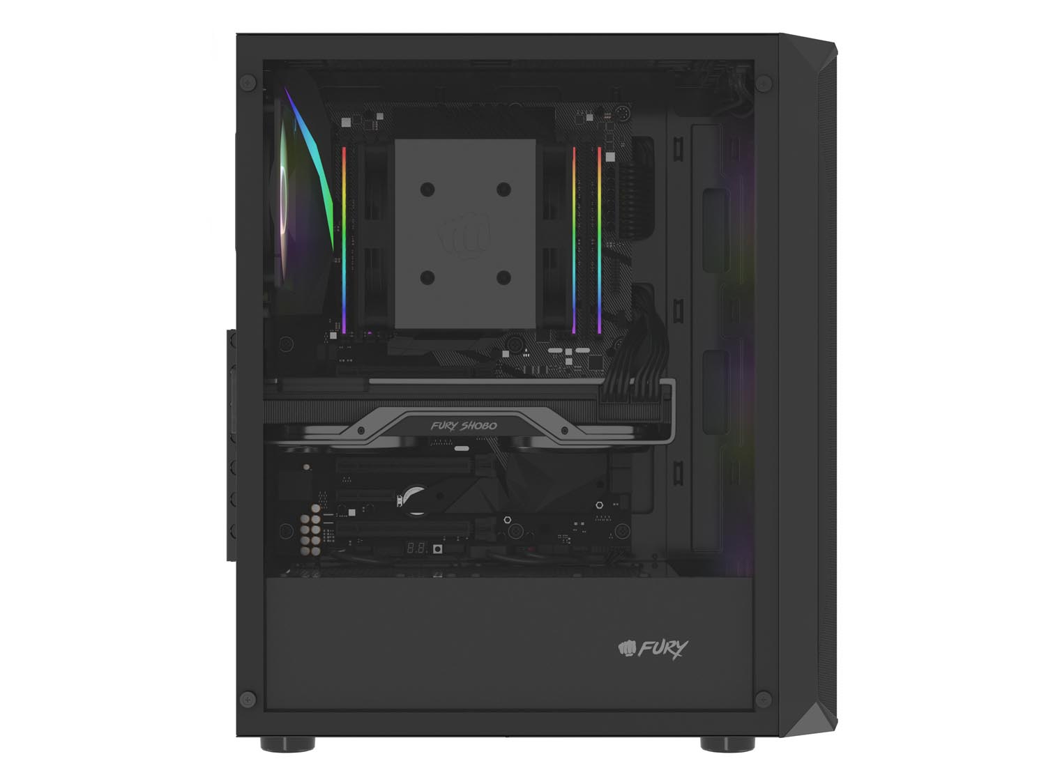 PC skriňa Fury SHOBO/ Midi Tower/ Transpar./ Čierna 