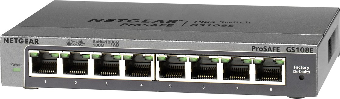 NETGEAR 8PT GIGABIT PLUS SWITCH, GS108e 