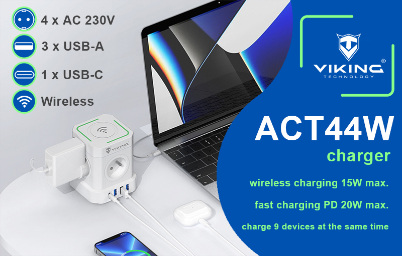 Sieťový adaptér Viking ACT44W 